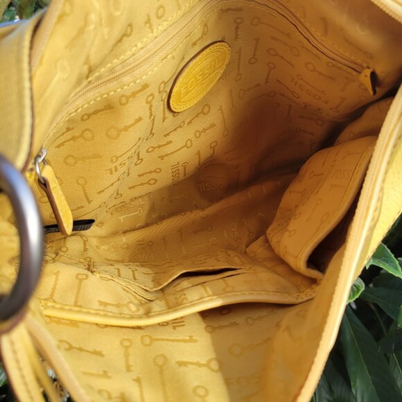 Vintge Y2K Yellow Fossil Maddox Shoulder/ Crossbody Bag - Picture 5 of 9
